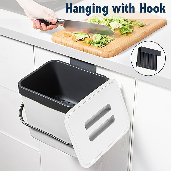 Kitchen Compost Bin Countertop, LALASTAR Hanging Trash Can - Image 4