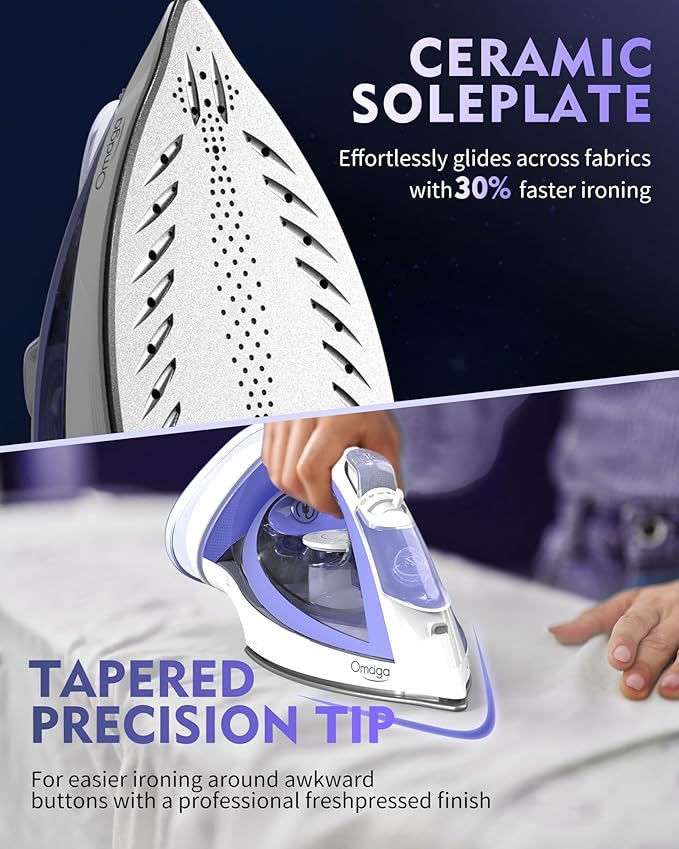 Cordless Iron for Clothes, 1550W 2-In-1 Cordless/Corded Steam Iron Rapid Heating - Image 5