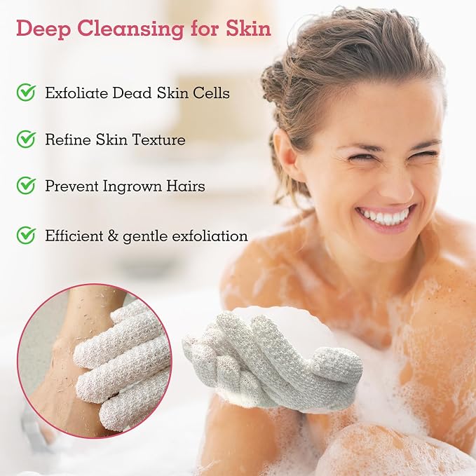 Evridwear Exfoliating Gloves for Shower, 100% Nylon Thick Soft Medium Heavy - Image 3