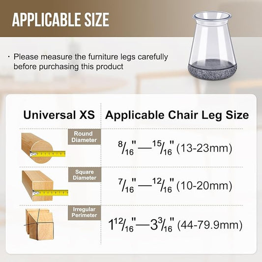 40 Pack Extra Small Chair Leg Floor Protectors Silicone Covers to Protect - Image 2