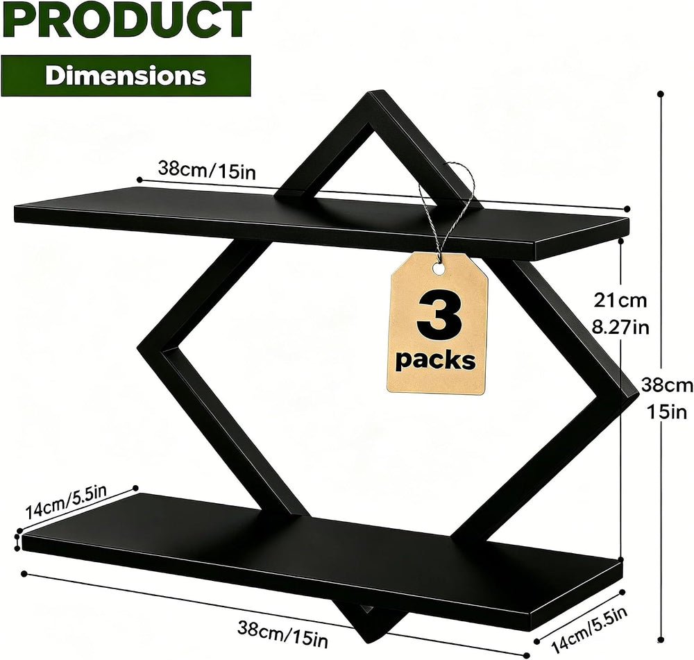 Set of 3 Wall Plant Holder, Black
