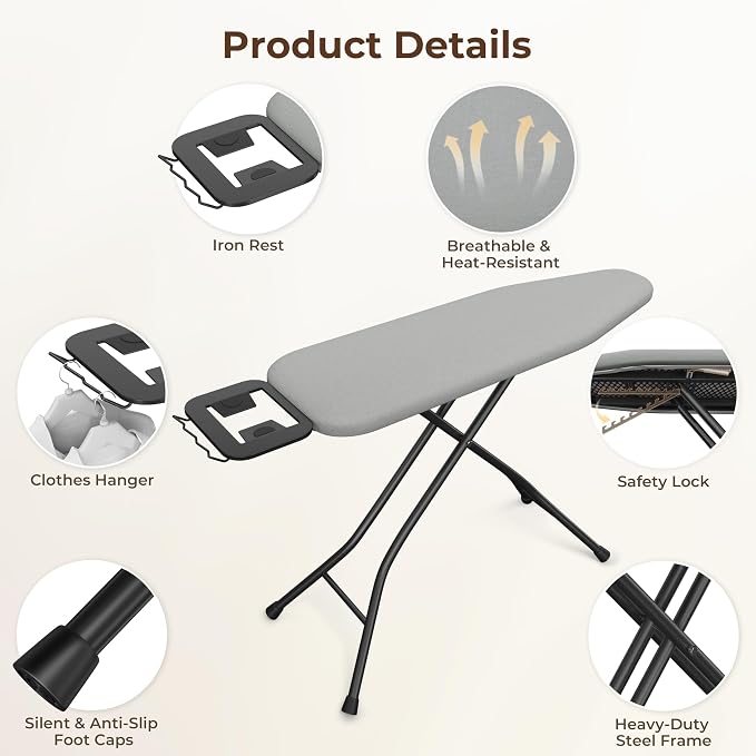 Yaheetech Foldable Ironing Board, Heavy Duty Iron Board - Image 5