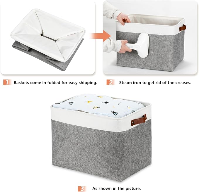 DULLEMELO Large Storage Baskets, Fabric Storage Basket - Image 6