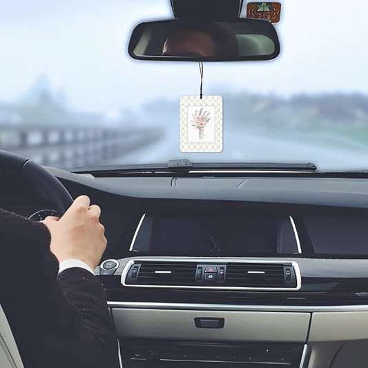 Elegant Rustic Floral Car Air Freshener 4 Pcs, Cottagecore Flower Hanging - Image 2