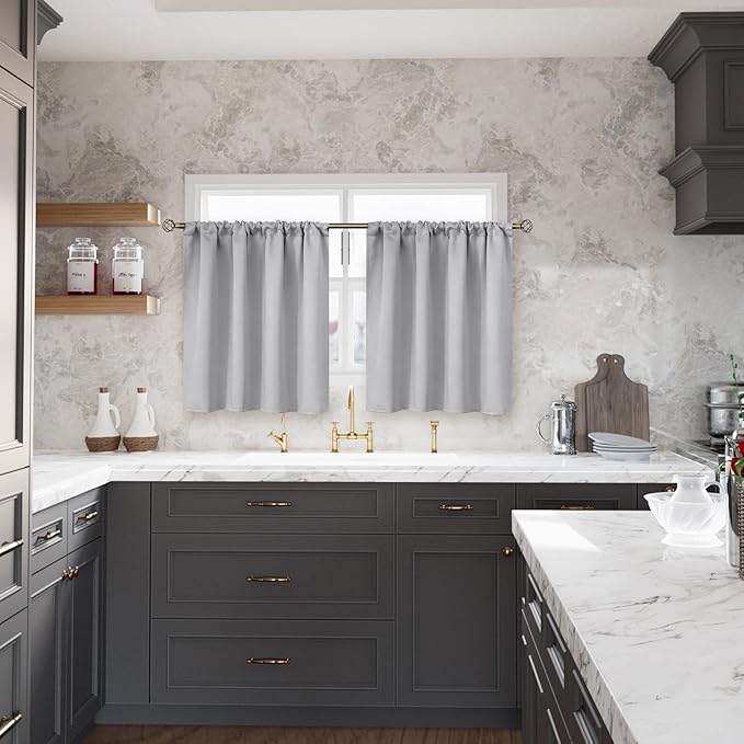 BGment Light Grey Short Curtains 36 Inches Length - Image 2
