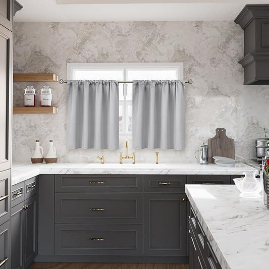 BGment Light Grey Short Curtains 36 Inches Length - Image 2
