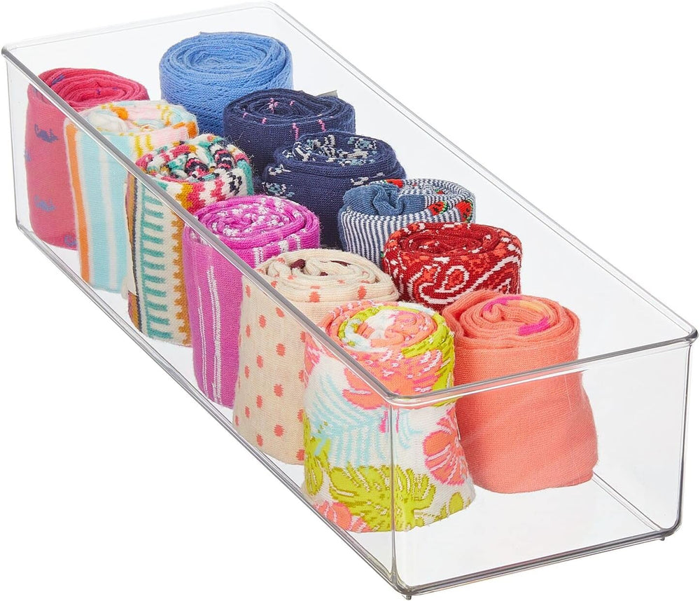 mDesign Plastic Drawer Organizer Box, Long Storage Organizer Bin Container; F...