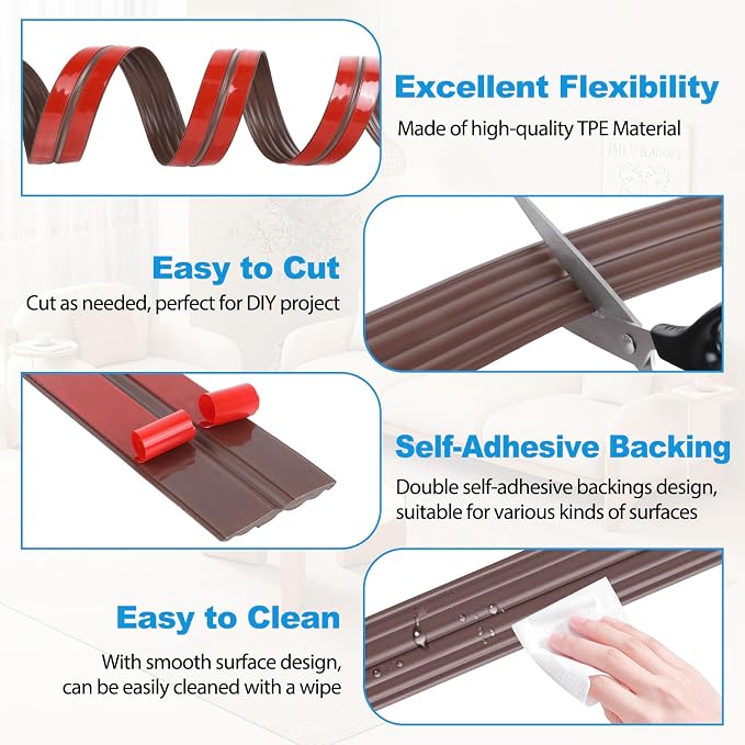 Wall Corner Protector Peel and Stick Corner Trim Molding Flexible Inside & - Image 2