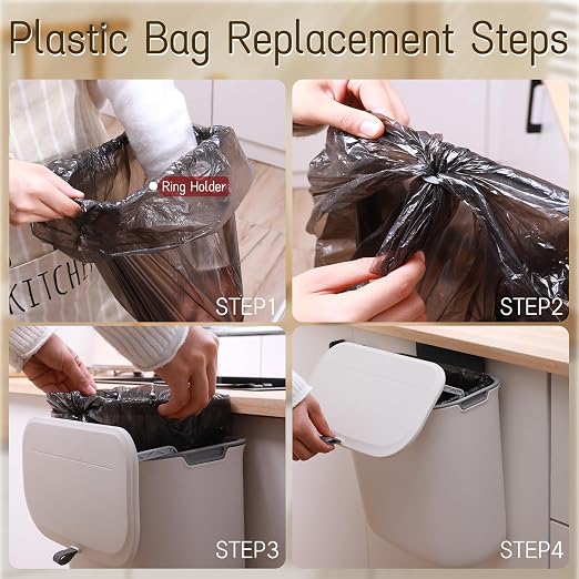 1.9 Gallon Kitchen Compost Bin Hanging Small Trash Can - Image 6