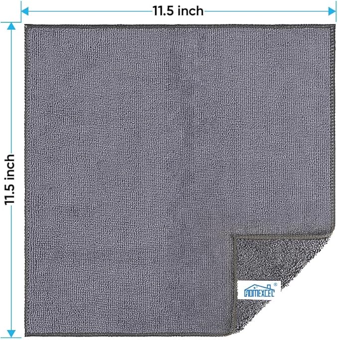 HOMEXCEL Grey Microfiber Cleaning Cloth, 12 Pack Premium Microfiber Towels - Image 7
