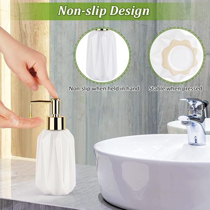 Natheeph Dish Soap Dispenser, Hand Soap Dispenser Ceramic Bottle, Refillable - Image 4