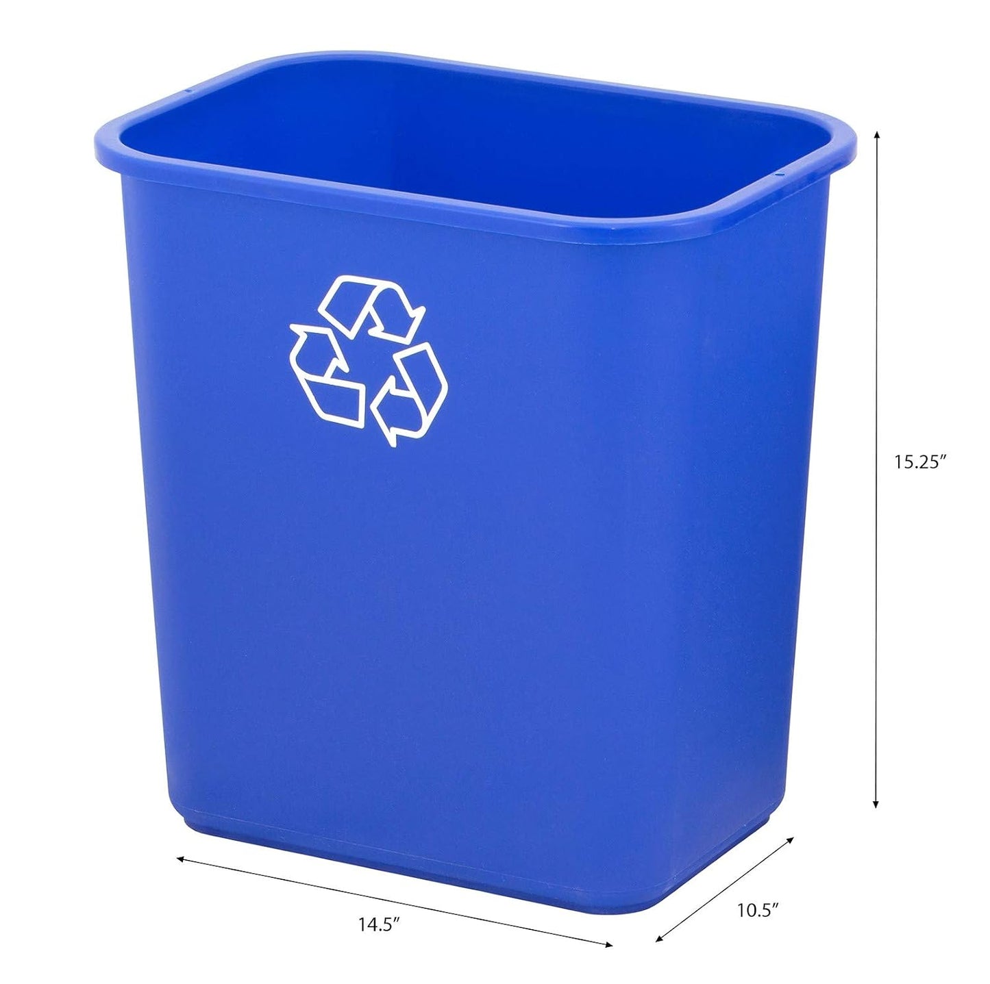 United Solutions 7 Gallon / 28 Quart Space Saving Recycling Bin, Fits Under Desk and Small, Narrow Spaces in Commercial, Kitchen, Home Office, and Dorm, Easy to Clean, 2 Pack, Recycle Blue | Slim 30.8-quart recycling bins fit small spaces in offices