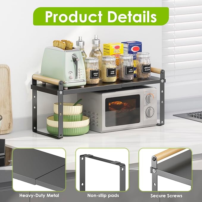 DOLALIKE Expandable kitchen Countertop Organizer, Stackable Cabinet Shelf - Image 7