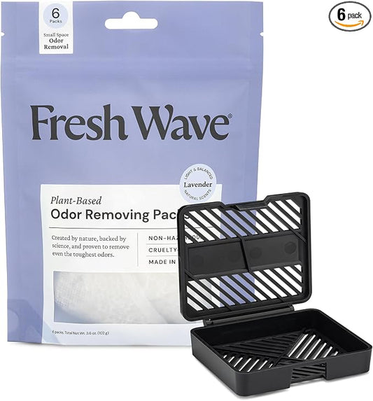 Fresh Wave Lavender Odor Eliminating & Deodorizing Packs | Bag of 6 & Fresh Pod by FreshWave
