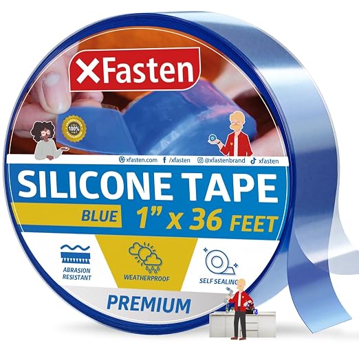 XFasten Self Fusing Silicone Tape Waterproof – 1" x 36 Feet Blue, Self by XFasten