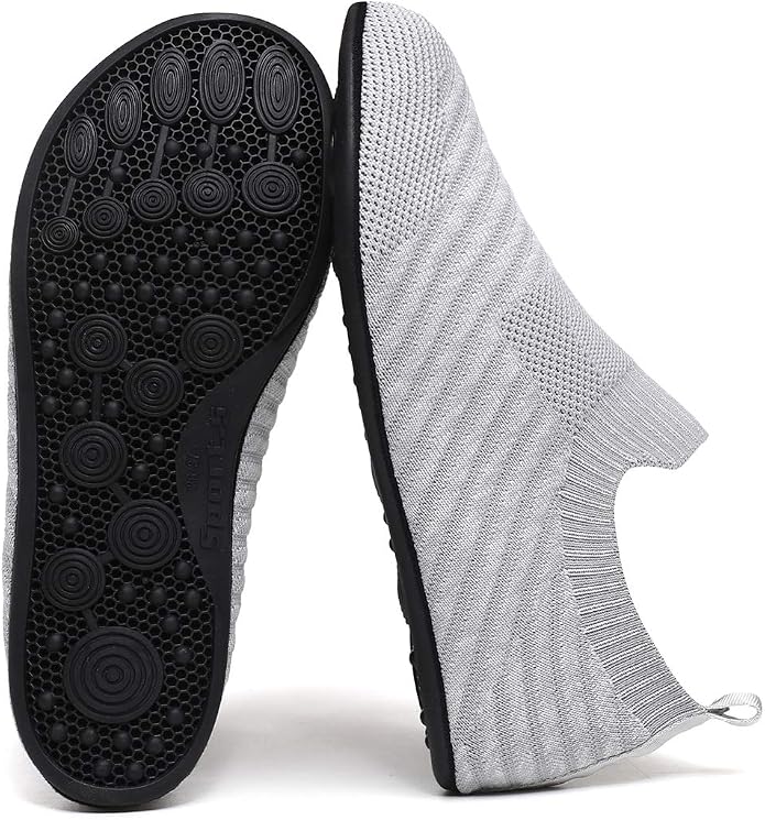 QZKDM Lightweight Slip on Grip Indoor House Slippers Barefoot Non Slip Home - Image 6