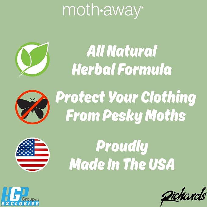 Richards Homewares Moth Away Sachets – 24-Pack Natural Herbal Moth Repellent - Image 2