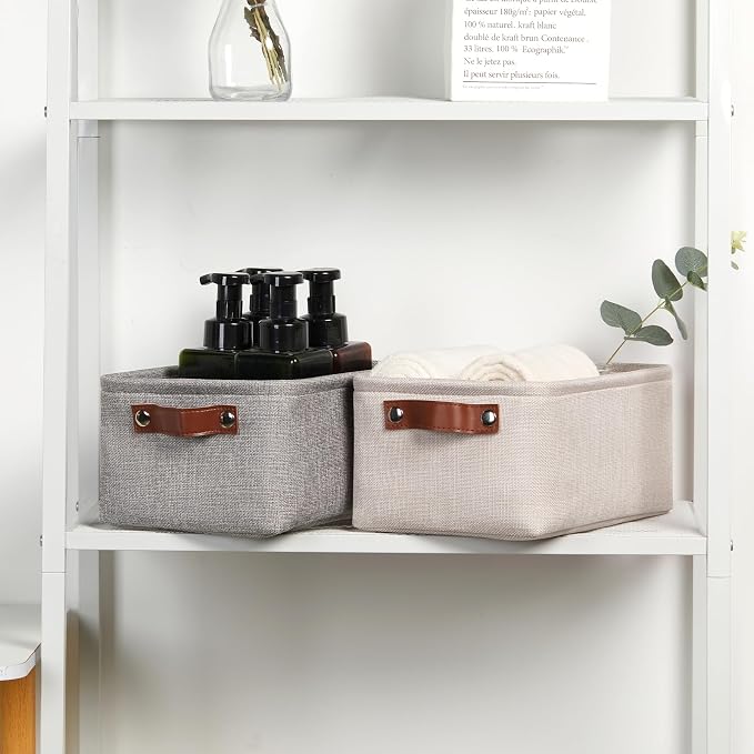 DULLEMELO Small Storage Basket for Shelves, Small Fabric Collapsible - Image 4