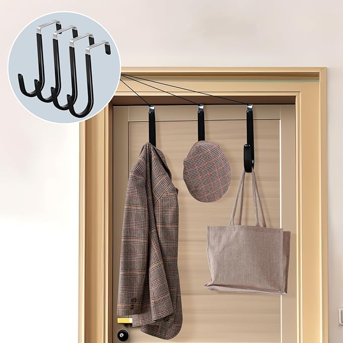 HOOSUN 4 Pack Over The Door Hooks, 4.96In Hooks - Image 6