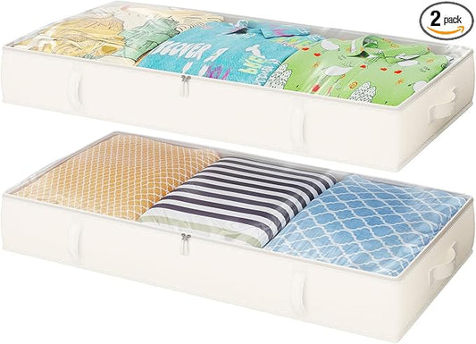 2-Pack Under Bed Storage, 6 Inches Tall Closet Organizers and Storage Bins by Makestorageclosetolife