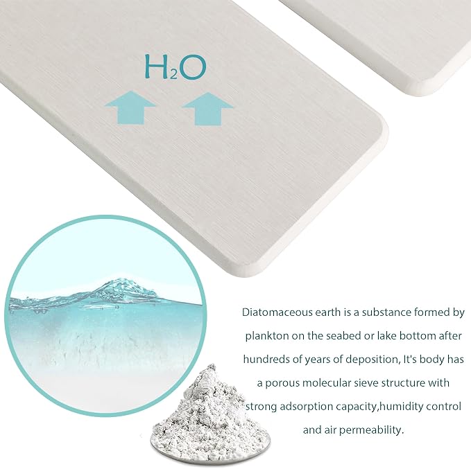 2 Pcs Water Absorbing Stone Trays, Kitchen/Bathroom Sink Soap Dish, Diatomite - Image 3