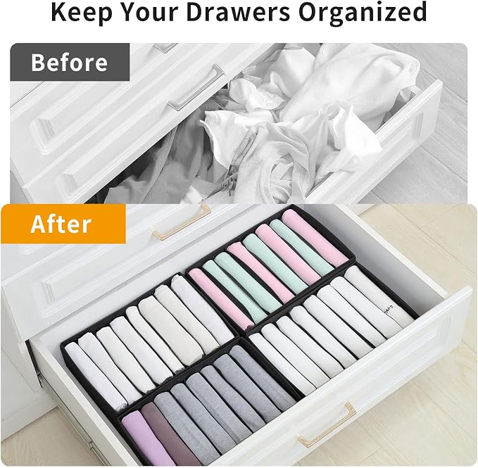 Qozary 4 Pack Drawer Organizers - Image 2