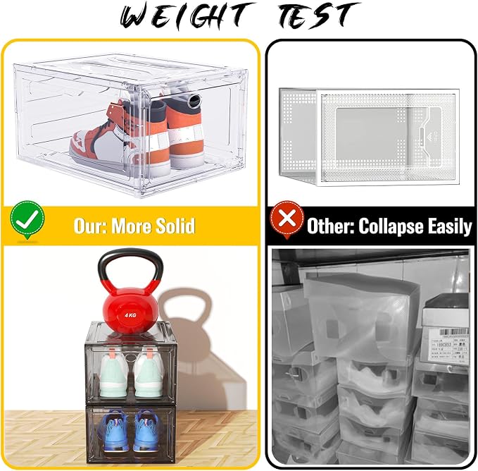 Upgrade Harder Solid Plastic Shoe Organizer, Shoe Storage - Image 3