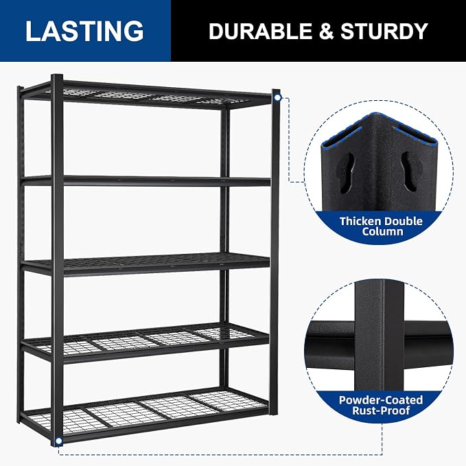 BILT HARD 3500 LBS 60" W x 18" D Garage Shelving, Metal Wire Utility Shelving - Image 3