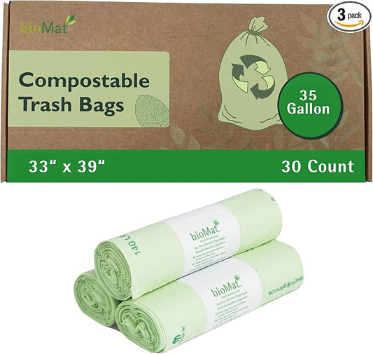 bioMat 35 Gallon Compostable Bin Liners by VisitbioMat