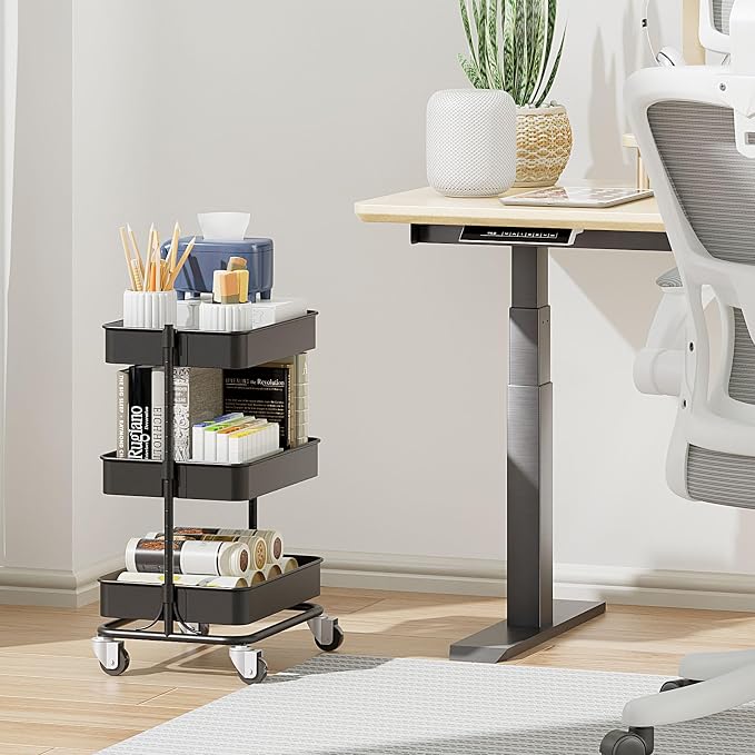 3 Tier Modern Metal Rolling Tool Cart - Image 7