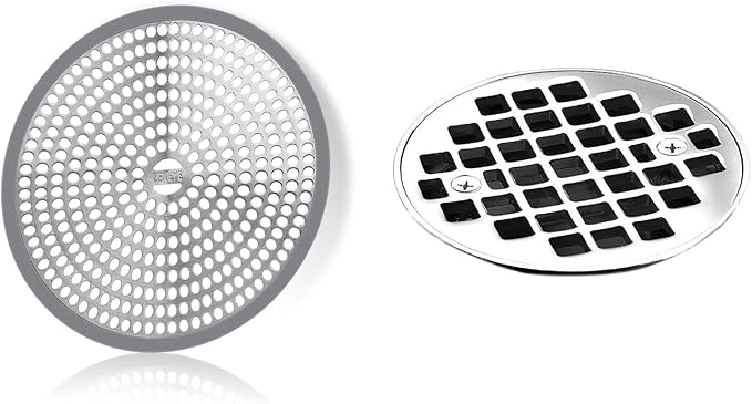 LEKEYE Shower Hair Catcher Drain Protector Strainer-Steel & Silicone 2 Pack - Image 3