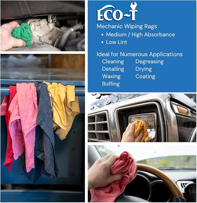 6 x 4 Lb Bags Eco-T Mechanic Shop Rags - Image 4