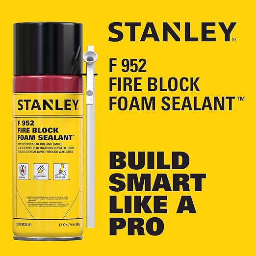 Stanley F952 Fire Block Spray Foam – Fire Rated Expanding Polyurethane Foam - Image 2