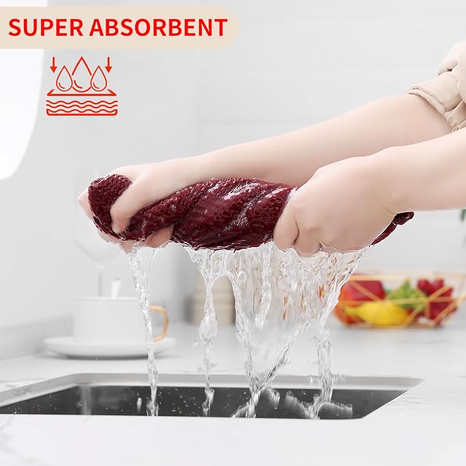 Homaxy 100% Cotton Waffle Weave Kitchen Dish Cloths, Ultra Soft Absorbent Quick - Image 3