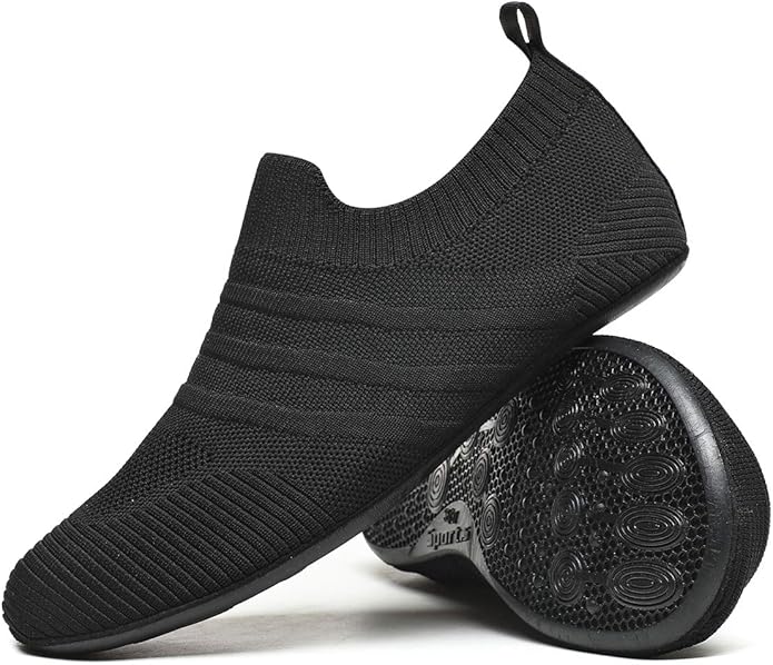 QZKDM Lightweight Slip on Grip Indoor House Slippers Barefoot Non Slip Home by QZKDM