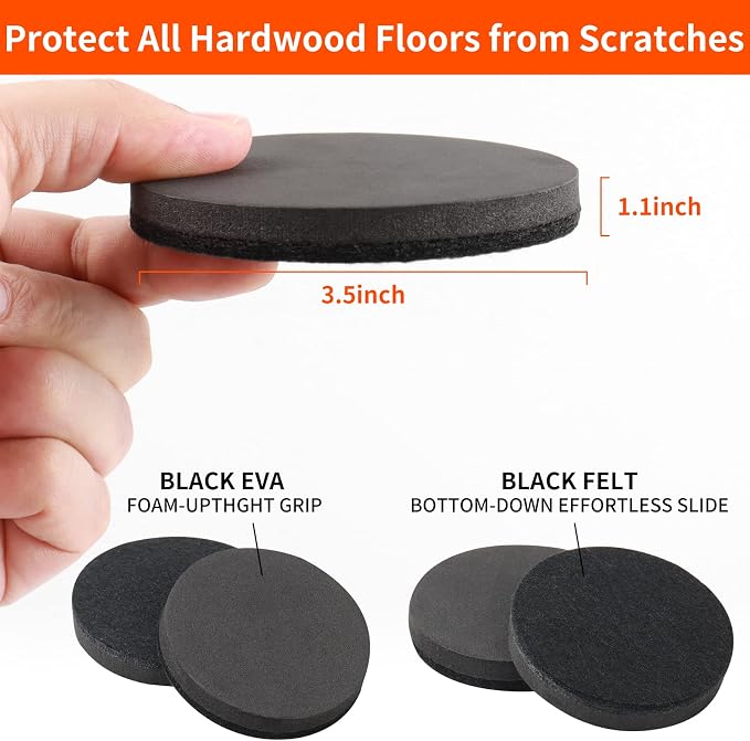 Ezprotekt 3.5" Felt Furniture Movers Sliders - Image 2
