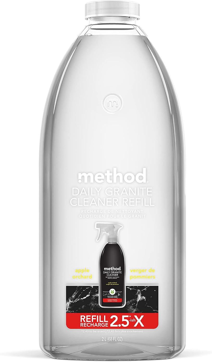 method Daily Granite Cleaner Refill, Apple Orchard, 68 fl oz | Cleans and Polishes, For Use on Granite, Marble, and Other Sealed Stone