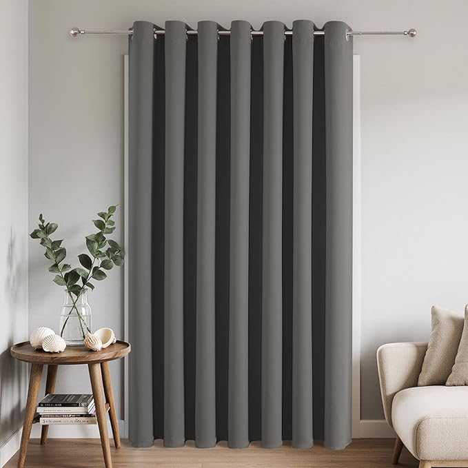Joydeco Blackout Patio Sliding Door Curtains 96 Inches Long, Grommet Privacy by JOYDECO