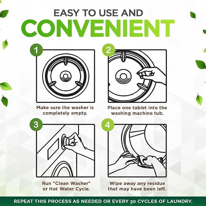 Renuv Heavy Duty Washing Machine Cleaner Descaler Tablets - Image 2