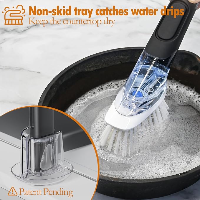 Soap Dispensing Replacement Dish Brush Storage Set - Image 2