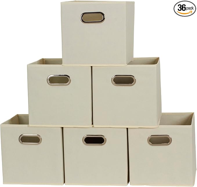 Household Essentials 82-1 Foldable Fabric Storage Bins | Set of 6 Cubby Cubes by HouseholdEssentials