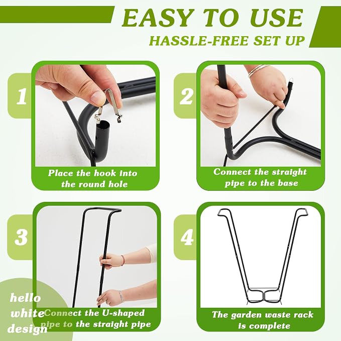 Gisafai 3 Pieces Metal Leaf Bag Holder Stand Portable Trash Bag Holder Frame - Image 7