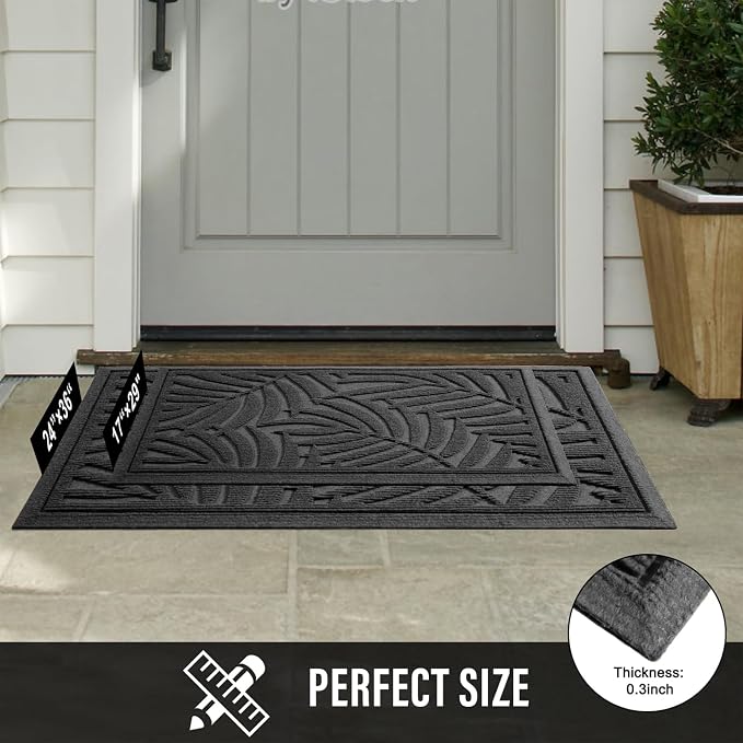 Front Door Mat, Absorbent Resist Dirt Welcome Door Mat Indoor Outdoor, - Image 7