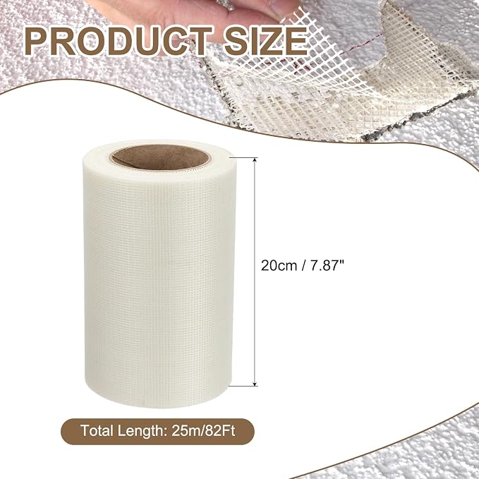 PATIKIL Drywall Repair Mesh Tape, 8 inch x 82 ft Fiberglass Repair Patch - Image 2