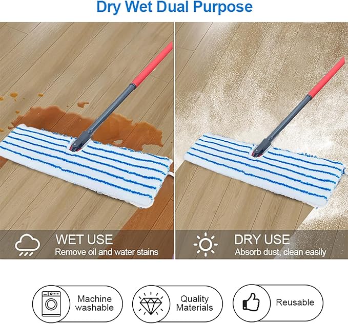 2 Pack Microfiber Mop Replacement Heads，Compatible - Image 4