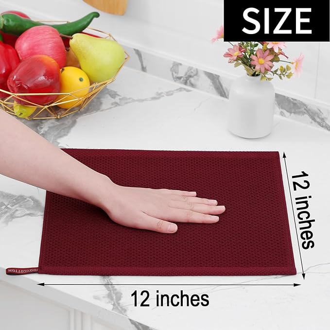 Homaxy 100% Cotton Waffle Weave Kitchen Dish Cloths, Ultra Soft Absorbent Quick - Image 5