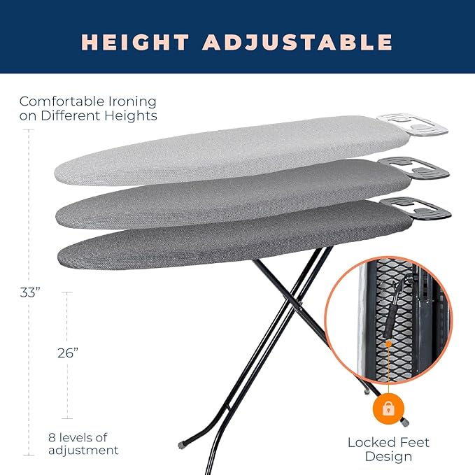 Ironing Board with Iron Rest, Iron Board with 3 Layers Extra Thick Cover - Image 5