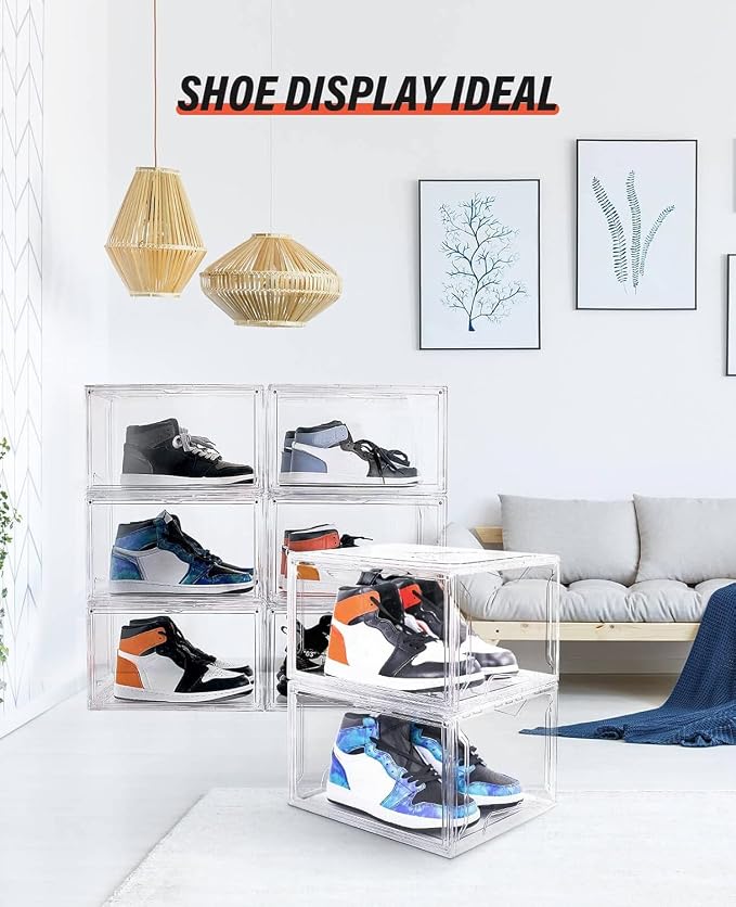KDOR Shoe Box for sneakers，Closet, hat Clear Plastic Stackable 10 Pack Sneaker - Image 6