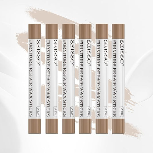 SEISSO Wood Filler Sticks- 6 Pcs, Furniture Repair Wax Crayons, Furniture by SEISSO