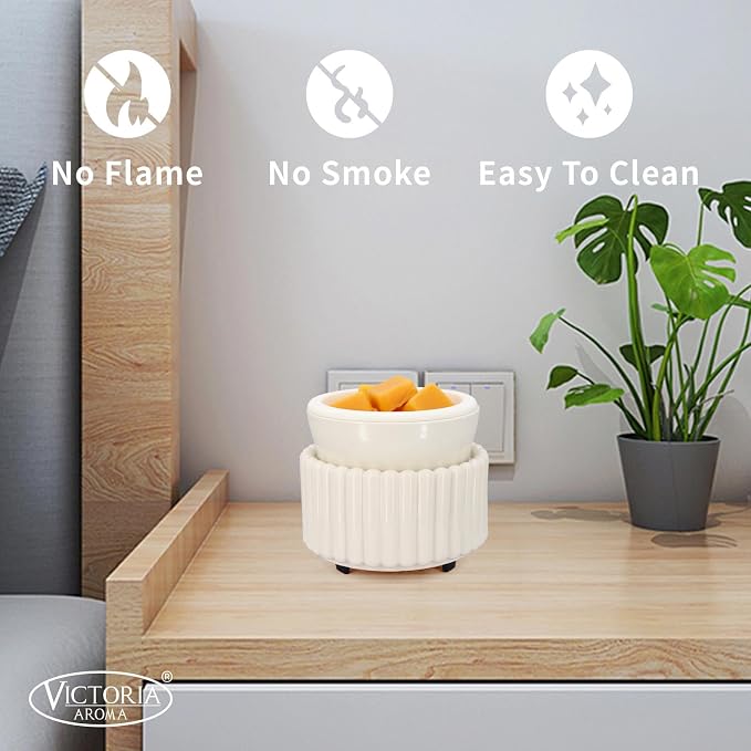 Ceramic Wax Melt Warmer with 1 pc Silicone Dish Candle Warmer - Image 3